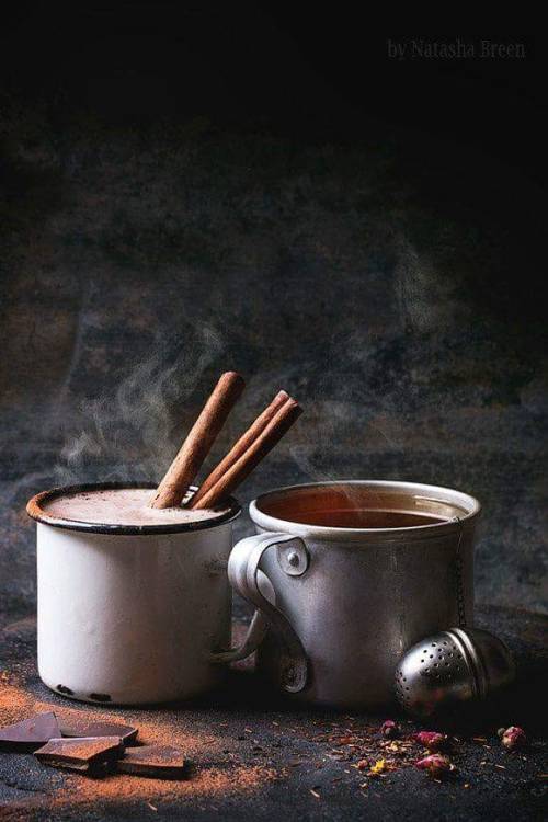 Hot chocolate and tea.  Elias and Klaus.