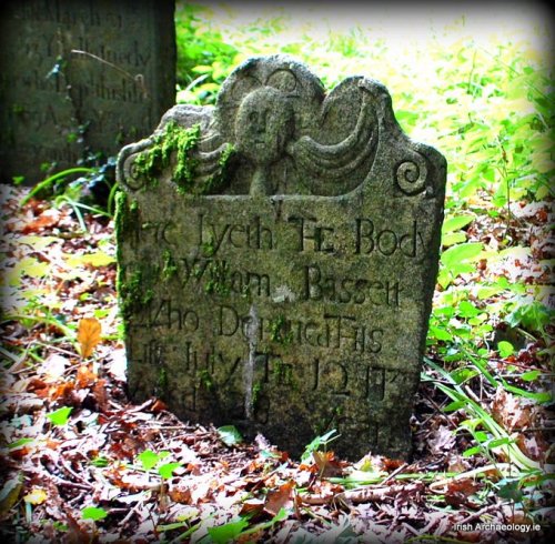  Nice 18th century headstone at Carrig graveyard, Wexford. Dedicated to William Bassett, who died Ju