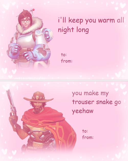 novatoast: loki727: anotherdullguy: ubercharge: overwatch valentine’s day cards. getting them 