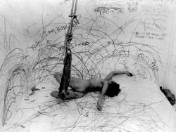 performativerelics:  Carolee Schneemann - Up to and Including Her Limits (1973–76)