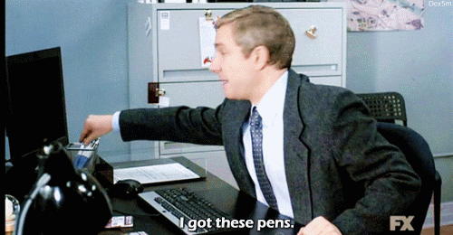 willietheplaidjacket:dex5m:[X]In Lester’s defence, those pens are fucking awesome.