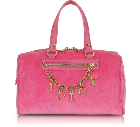 Juicy Couture Iconic Charm Velour Steffy Satchel...