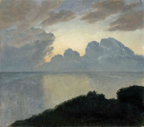 Summer night by the sea, Tisvilde  -  Viggo Christian Frederik Vilhelm Pedersen ,1900.Danish, 1854-1