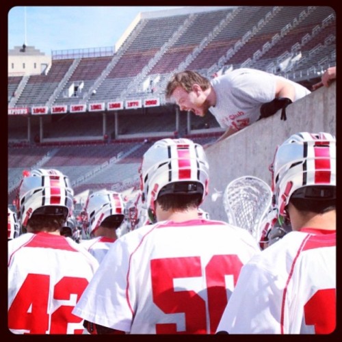 Love this photo from the #OhioState vs. #Michigan game. Caption contest, anyone? (at LaxAllStars.com)