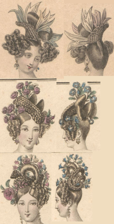 French/English hairstyles, 1829-1831 (Click to enlarge)