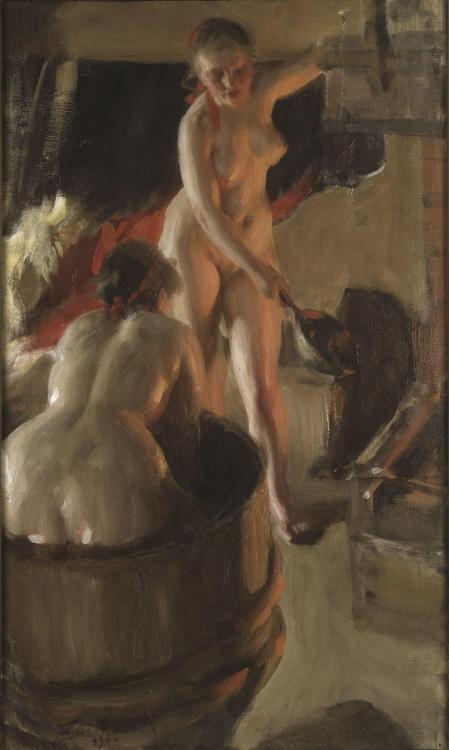 Anders Zorn - Girls from Dalarna Having a Bath (1906)