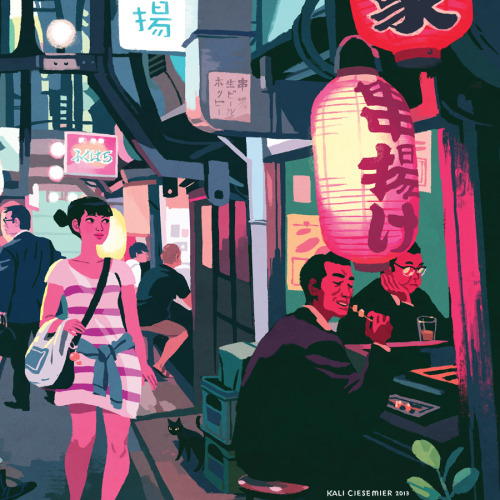 kalidraws:Omoide Yokocho (otherwise known as “Memory Lane” or “Piss Alley”) for Light Grey Art Lab’s