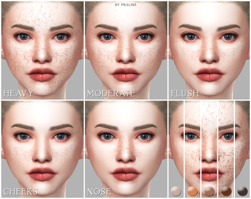 pralinesims: I was totally in mood to make some cute freckles!! So, here is a big set out of two fil