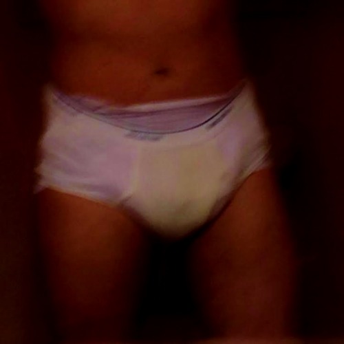 my boyfriend’s tiny lil’ pee pee in his pee pee potty pants undies w/a diaper put on und