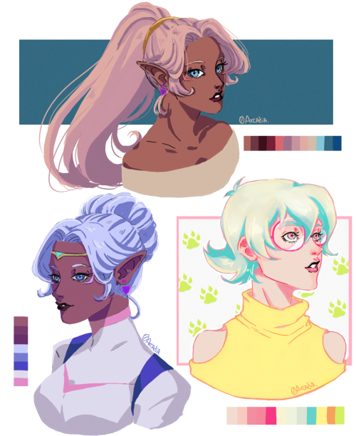 0arcadia: color practice (and also how the f*** draw girls practice ;;;;)with Allura &amp; Pidge! i