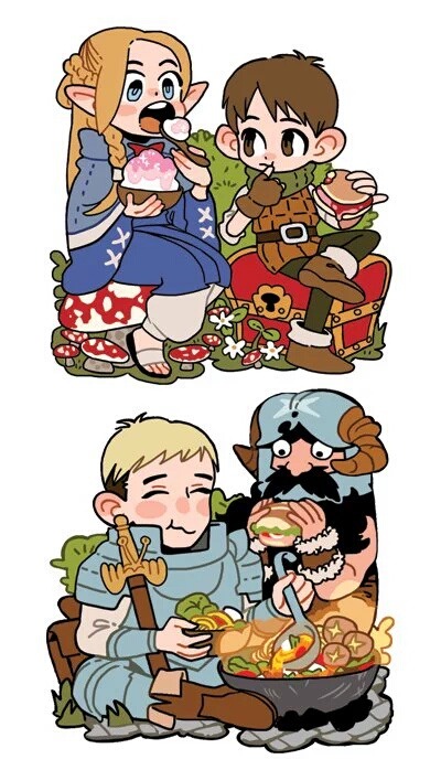 2″ Dungeon Meshi and Otoyomegatari double sided acrylic charms. Now available at: ht