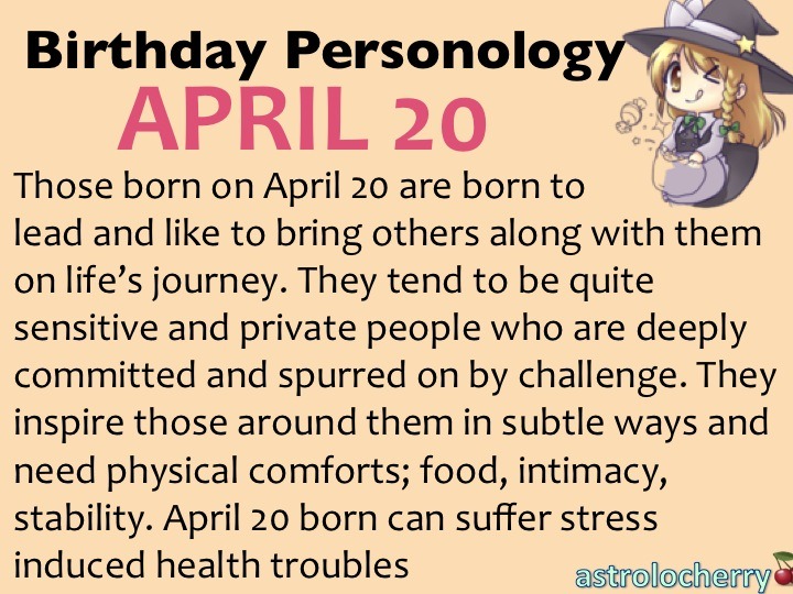 astrolocherry — Birthday Personology April 20 Sun: Aries/Taurus...