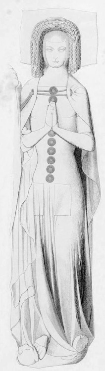 Drawing after the effigy of Amicia Fitzwarren (1361)