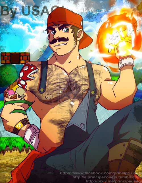 monkeysaysficus:  bornite:  mario bros by heavenhellexe  My ass is a POW block, and he can smash it.