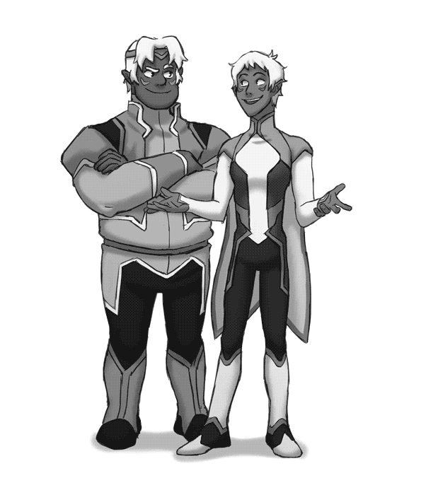 soupires:Altean Hunk and Lance : ) Also in black and white because my eyes died while coloring and i