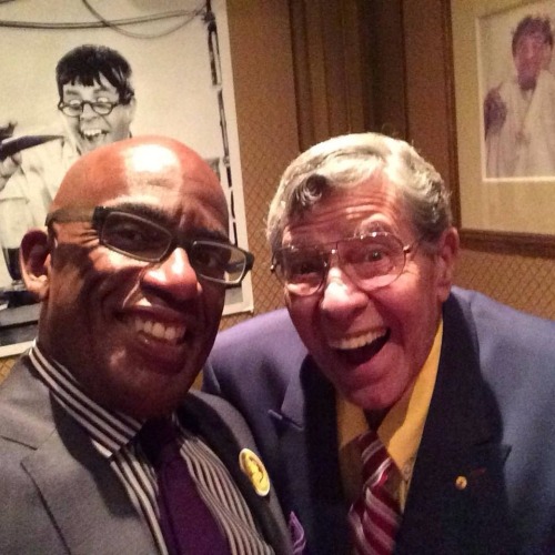 Al Roker and JL yesterday in NYC. Source: Jerry Lewis Forever Facebook