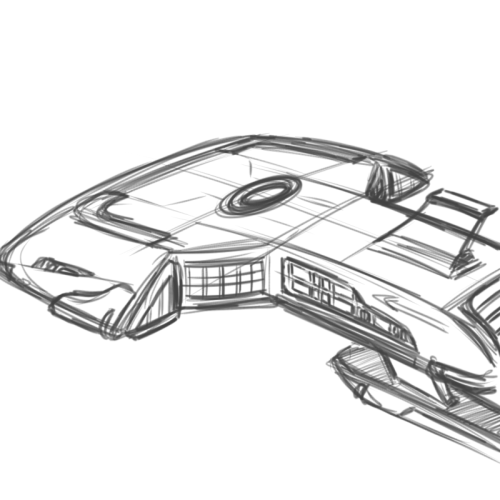 mytreksketches:Playing around with designing a ship. I began doodling with early TNG style in mind (