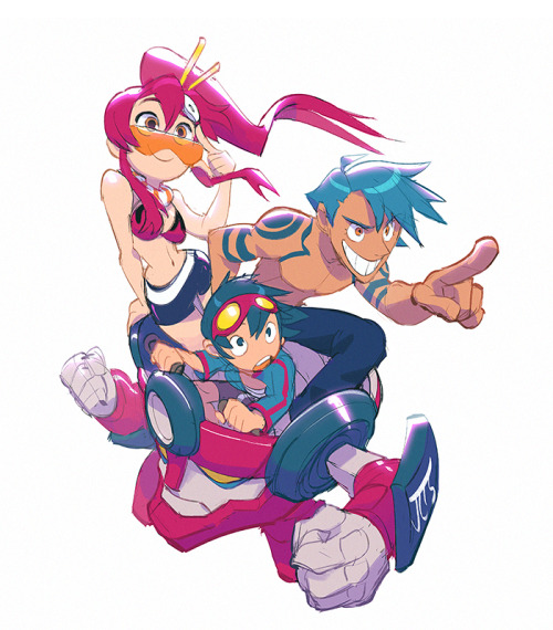 justinchan:  gurren lagann drawing on stream today to test my new laptop!expect a lot more streams from me soon! 
