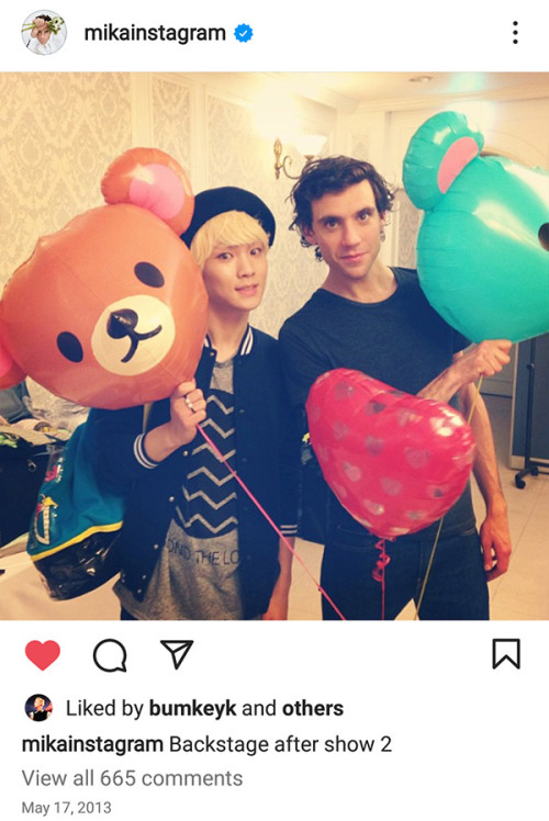 Throwback to when Kibum and MIKA took pics together backstage at the Seoul Jazz Festival in 2013 ✨