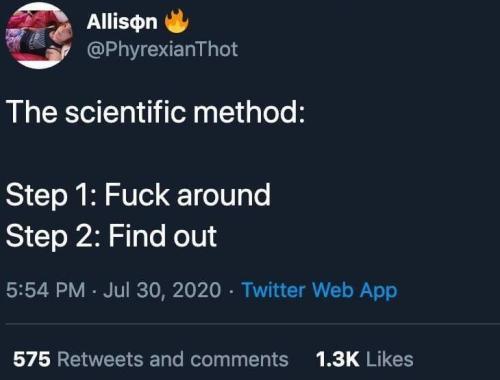 eabevella:  squagel:  newtonpermetersquare: Hypotheses Step 3: Write it down Step 4: Include a section about how you could have fucked around differently Step 5: Also include a section of sources that you used to justify fucking around in the first place