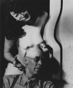 violentwavesofemotion:  Margaret Neiman and Henry Miller photographed by Man Ray in Paris c. 1942