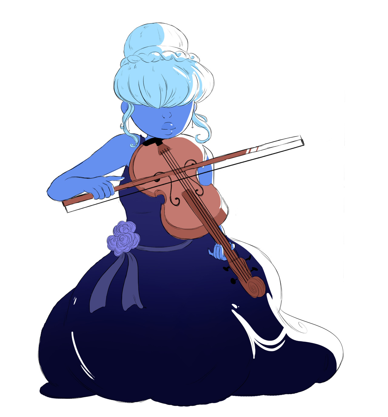 kira-97:  Art trade with achita who asked for Sapphire as a professional violinist