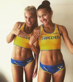 girlsofsports:  Madeleine Nilsson &amp; Jasmin Sabir - Sweden - 12-Sep-2015