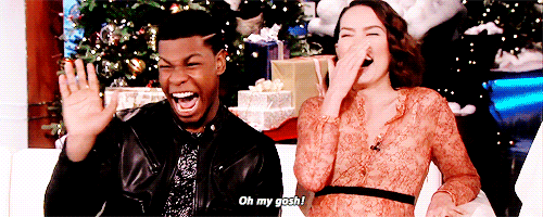 gilderoys:John Boyega’s impression of Daisy Ridley