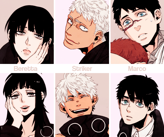 izumou:  Gangsta. characters during childhood &amp; adulthood 