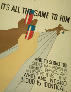 hip-hop-lifestyle:  This is an NAACP poster in protest of the Red Cross back in the 1940’s. During that time, the Red Cross segregated blood transfusions. Amazing how much different everything was just 70 years ago. 