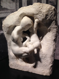 iareart:  Young Mother in the Grotto, Auguste Rodin, 1891. Detail.Marble version in Philadelphia Museum of Art, Philadephia, US.Plaster version in Musée Rodin, Paris, France.