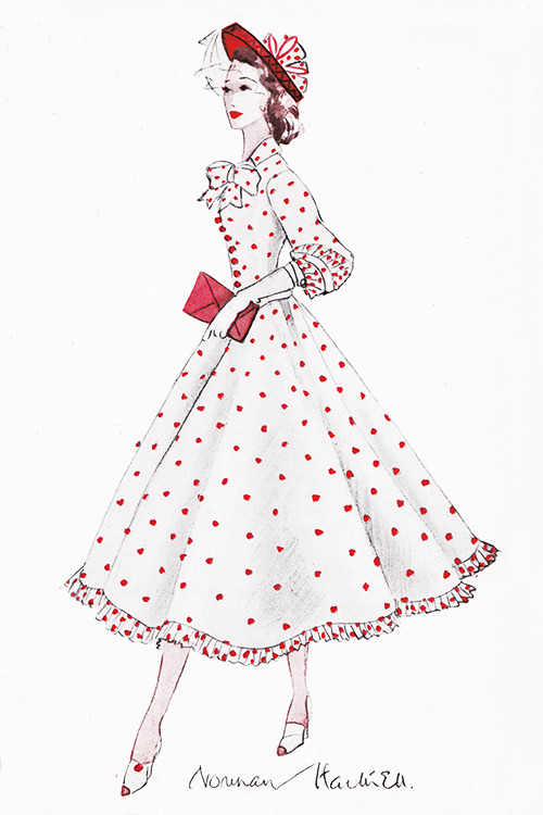 margaretroses: A dress designed for Princess Margaret by Sir Norman Hartnell.