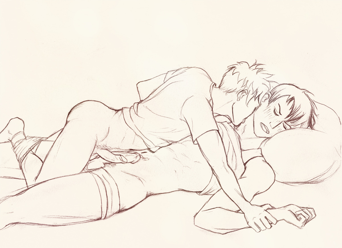 reallyporning:  a teaser for a filthy comic i’m working on! college kagehina i