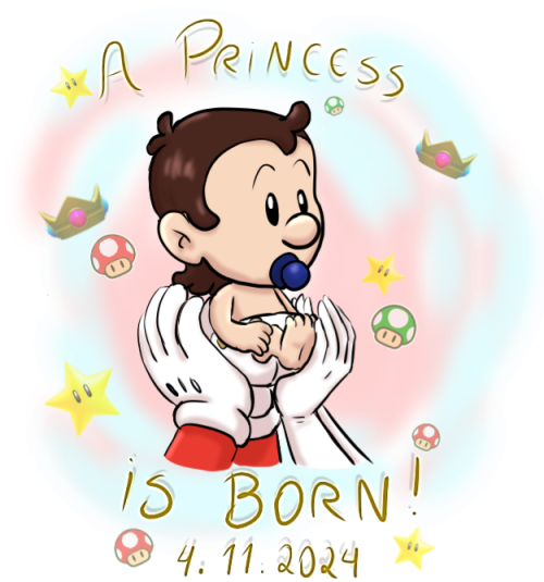 On This Day... Princess Peach And Mario Were Visited By The Stork... And A Little Princess Was Born!