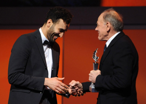 plrks: Luca Marinelli and Marwan Kenzari accepting their Shooting Stars (2013 &amp; 2014) awards