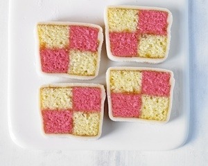 thecakebar:  Mini Marzipan Chocolate Battenberg Cake Mini Marzipan Hot Pink Battenberg