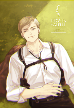 blue-sonnet:    ★ Gorgeous art by ツーフレーム (TwoFrame) [twitter] - posted with very kind permission. Please do not remove source or repost. Happy Birthday, Erwin! You are very much loved. 