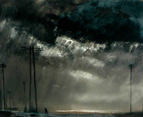 Theodore Major (English 1908-99), Dark Sky At Wigan, 1967, Oil On Board