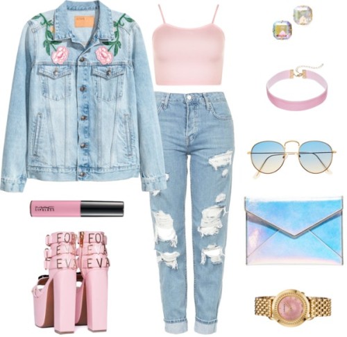 Cotton Candy.by thefashaenistafiles featuring mac cosmeticsWearAll cami top / Distressed jean jack