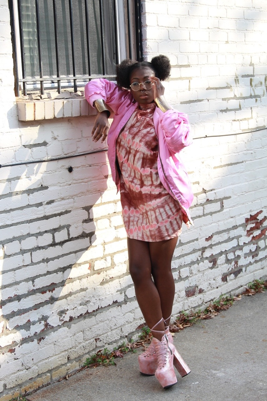 blackfashion:  IG: @blachaz3  Jacket by: @FistsUpAfrosOut 
