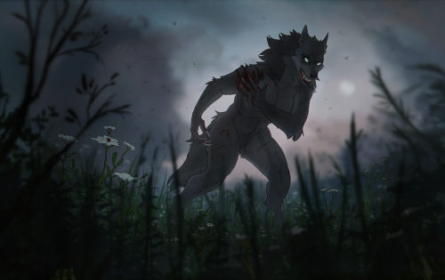 Creepy werewolves? Lady werewolves? Fighting winter werewolves? Yes, please. The first art is the fr