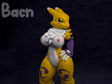 bacnart:    Oh no! She’s inexplicably inflating again! Hopefully she stops growing some time soon.~  Renamon belongs to Saban. If you’d like to see the full-sized version of this animation, you can find it on Furaffinity, Inkbunny or E621! 
