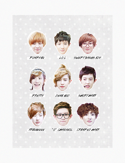 minyoongis:  hairstyles of park chanyeol 