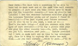 explore-blog:   Fame is a drag to anybody who wants new work done.  Jack Kerouac sends composer David Amram a note, 1960.