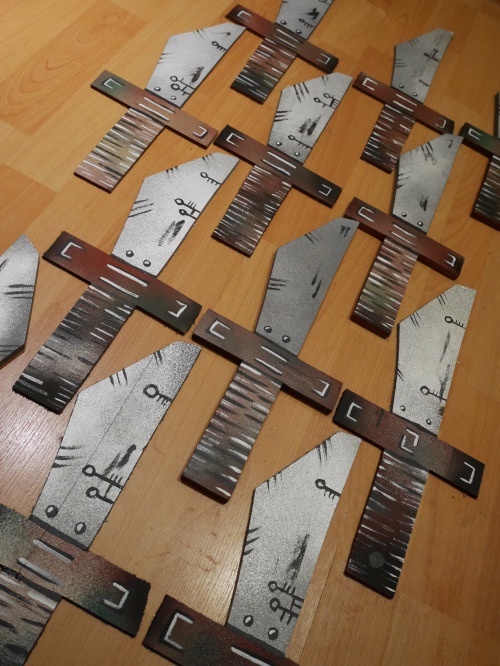 13 Daggers and 6 Swords painted for ‘The Odyssey’ production. I-Clops’ circui