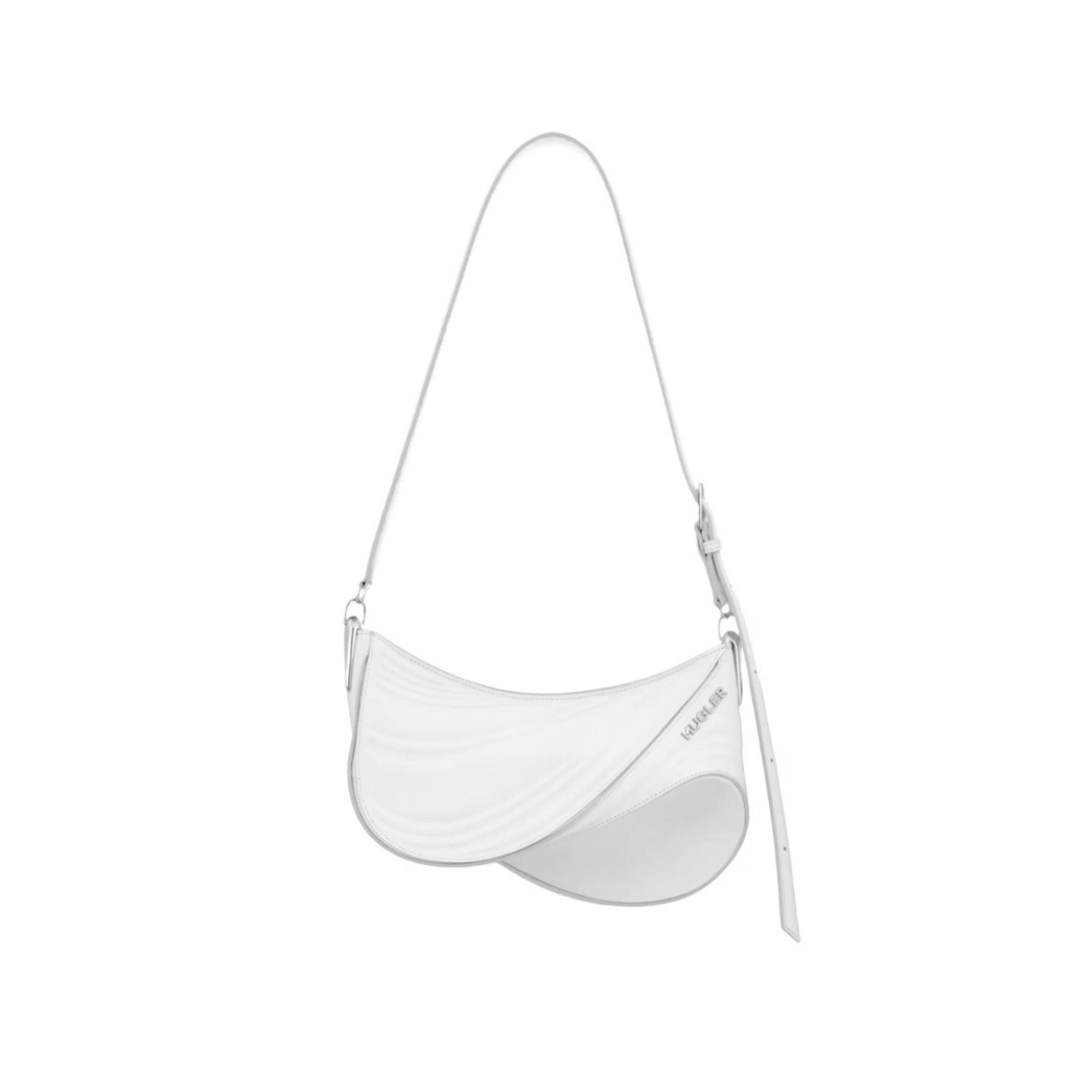 Mugler Small Embossed Spiral Curve 01 Bag in White