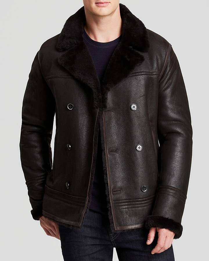 hugo boss shearling coat