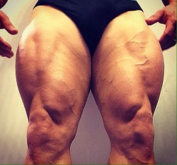 musclegodselfies:  “You like that? big strong quads… not even flexing and theyre huge…”
