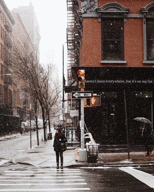 Snowy day in New York.