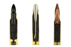logikblok:  Bullets Split Exactly in Half. The Anatomy of ammunition.  The purpose of ammunition is to project force against a selected target. However, the nature of ammunition use also includes delivery or combat supporting munitions such as pyrotechnic